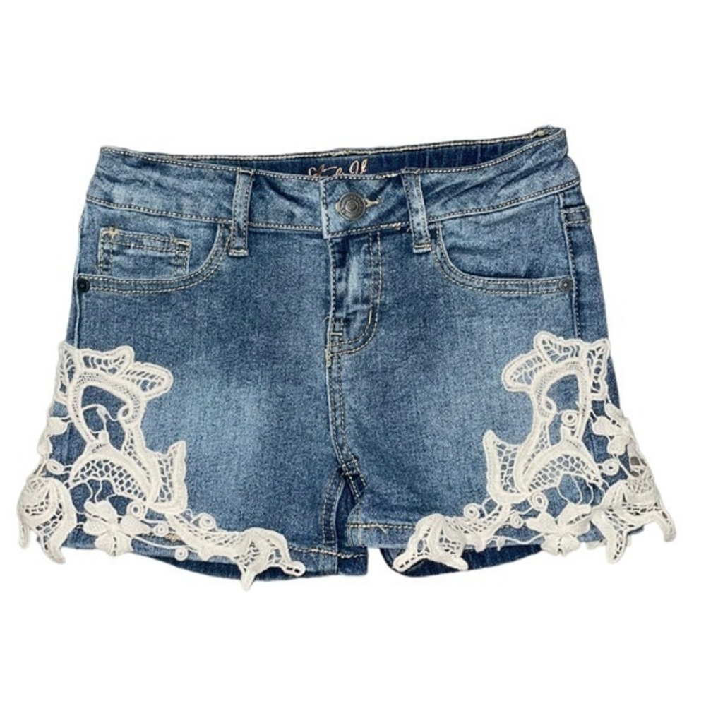 Studio V- Vigoss: Girls Lace Deniun Shorts Size 8